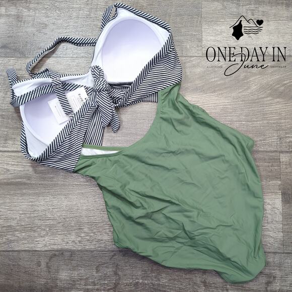 Eomenie Cross Front Cut Out One Piece Swimsuit Size M - Picture 7 of 7